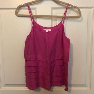 Madewell Ruffled Magenta Silk Tank